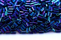 Бисер японский TOHO Bugle стеклярус 3мм #0505 стрекоза, металлизированный золотом, 5 грамм