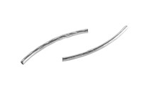 Бусина трубочка изогнутая Алмазная грань 35х2мм, отверстие 1,2мм, цвет серебро, латунь, 24-036, 10шт