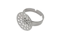 Основа для кольца с сеточкой 18мм (регулируется), диаметр сеточки 16мм, отверстие 1мм, цвет стальной, хирургическая сталь, 15-074, 1шт