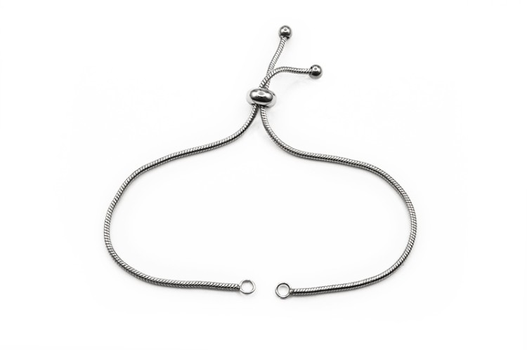 Основа для браслета Цепочка с замком-слайдер 23см, звено 1,8х1,8мм, цвет стальной, хирургическая сталь, 16-047, 1шт Основа для браслета Цепочка с замком-слайдер 23см, звено 1,8х1,8мм, цвет стальной, хирургическая сталь, 16-047, 1шт