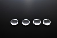 Кабошон круглый 8мм, толщина 3мм, цвет прозрачный, стекло, 2000-017, 4шт