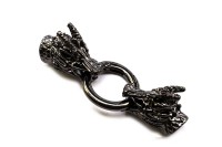 Замок с концевиками Голова дракона 67х25х18мм, внутренний диаметр 8мм, цвет черный, железо, 40-026, 1 комплект