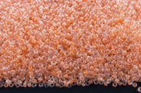 Бисер китайский круглый размер 12/0, цвет 2211 прозрачный, персиковая линия внутри, блестящий, 450г