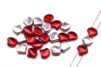 Бусины GINKO 7,5х7,5мм, отверстие 0,8мм, цвет 90080/27002 красный/серебро, 710-045, 10г (около 40шт)