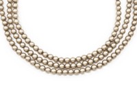 Жемчуг искусственный 4мм, отверстие 0,5мм, цвет кремовый, 512-024, 1 нить (около 39см, около 100шт)