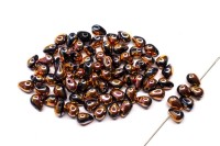 Бусины Side Drill Tear Drop 6х4мм, отверстие 0,8мм, цвет 23980/27143 Jet/Capri Rose, 754-060, 10г (около 70шт)