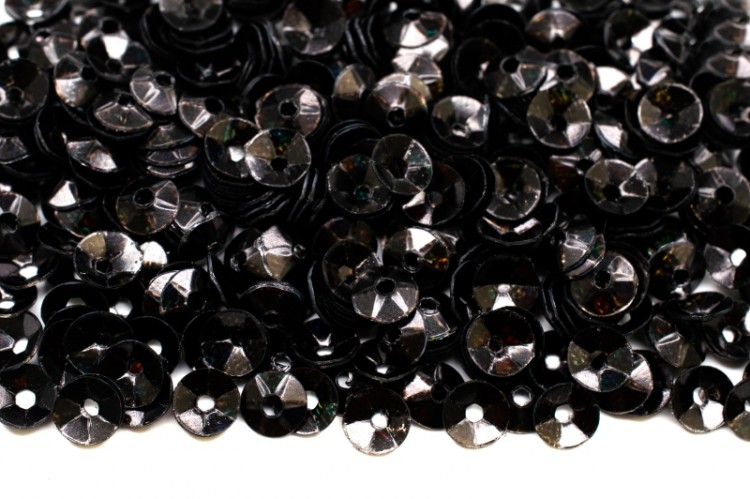 Пайетки объёмные 4мм, цвет 50113 чёрный/голографик, пластик, 1022-180, 10 грамм Пайетки объёмные 4мм, цвет 50113 чёрный/голографик, пластик, 1022-180, 10 грамм