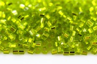 Бисер японский TOHO Hexagon шестиугольный 11/0 #0024 зеленый лайм, серебряная линия внутри, 5 грамм