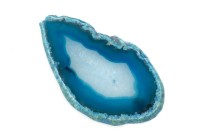 Срез Агата природного, оттенок темно-синий, 72х42х5мм, без отверстия, 37-440, 1шт