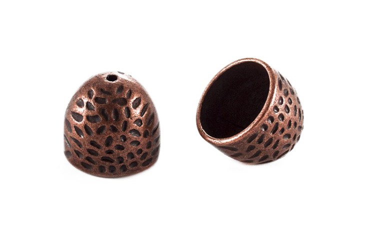 Концевик 16х14мм, внутренний диаметр 14мм, отверстие 1мм, цвет античная медь, сплав металлов, 01-005, 2шт Концевик 16х14мм, внутренний диаметр 14мм, отверстие 1мм, цвет античная медь, сплав металлов, 01-005, 2шт