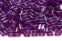 Бисер японский TOHO Bugle стеклярус 3мм #0252 морская вода/фиолетовый, окрашенный изнутри, 5 грамм