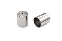 Концевик для шнуров 10х9мм, внутренний диаметр 8мм, отверстие 0,8мм, цвет стальной, хирургическая сталь, 01-360, 10шт