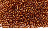 Бисер японский MIYUKI Delica цилиндр 10/0 DBM-0144 темный топаз, серебряная линия внутри, 5 грамм