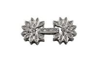 Замок-защелка 27х14х5мм, отверстие 1мм, цвет платина, латунь/цирконий, 06-090, 1шт