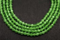 Бусина стеклянная граненая круглая 2мм, цвет зеленый нефрит, полупрозрачная, 552-002, 10шт