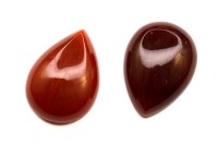 Кабошон капля 25х18мм, Агат натуральный, оттенок коричнево-красный, 2015-004, 1шт