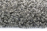 Бисер китайский круглый размер 12/0, цвет 2210 прозрачный, серая линия внутри, блестящий, 450г