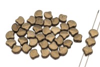 Бусины GINKO 7,5х7,5мм, отверстие 0,8мм, цвет 23980/79080 Metallic Suede Gold, 710-077, 10г (около 40шт)