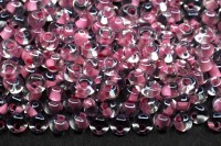 Бисер чешский PRECIOSA Дропс 5/0 38694 прозрачный, розовая линия внутри, 50 грамм