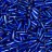 Бисер чешский PRECIOSA стеклярус 67300 7мм витой синий, серебряная линия внутри, 50г - Бисер чешский PRECIOSA стеклярус 67300 7мм витой синий, серебряная линия внутри, 50г