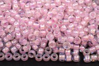Бисер японский TOHO круглый 8/0 #0780 хрусталь/розовый радужный, окрашенный изнутри, 10 грамм