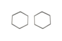 Коннектор Шестиугольник 23х20х0,8мм, цвет стальной, хирургическая сталь, 14-395, 2шт