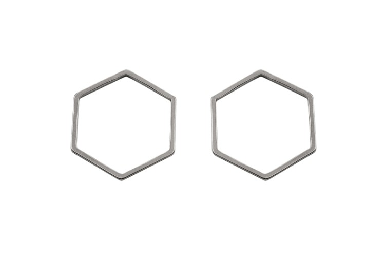 Коннектор Шестиугольник 23х20х0,8мм, цвет стальной, хирургическая сталь, 14-395, 2шт Коннектор Шестиугольник 23х20х0,8мм, цвет стальной, хирургическая сталь, 14-395, 2шт