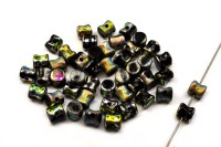 Бусины Pellet beads 6х4мм, отверстие 0,5мм, цвет 23980/28180 Vitrail непрозрачный, Etched, 732-042, 10г (около 60шт)