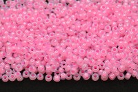 Бисер японский MIYUKI круглый 11/0 #0518 хрусталь/розовый, окрашенный изнутри, 10 грамм