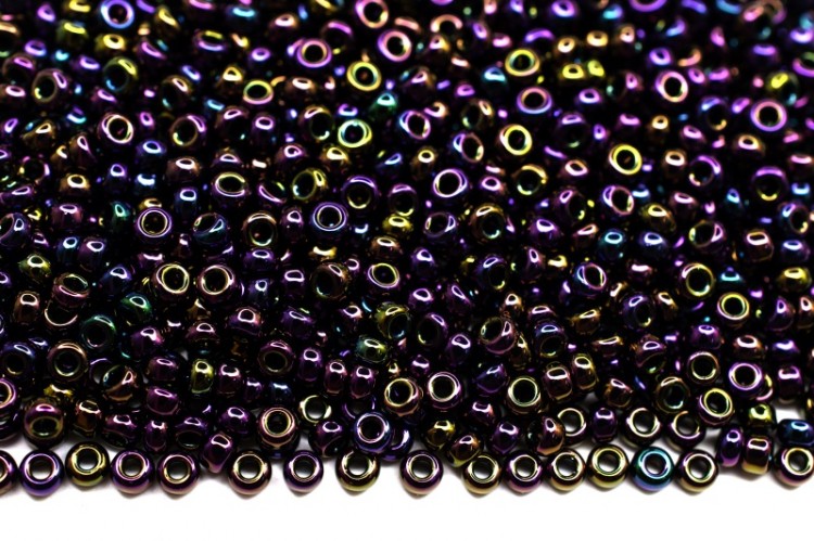 Бисер японский MIYUKI круглый 11/0 #0454 фиолетовый ирис, металлизированный, 10 грамм Бисер японский MIYUKI круглый 11/0 #0454 фиолетовый ирис, металлизированный, 10 грамм