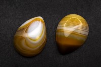 Кабошон капля 25х18мм, Агат, оттенок желтый, 2015-008, 1шт