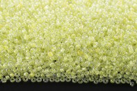 Бисер китайский круглый размер 12/0, цвет 2215 прозрачный желтая линия внутри, 85г