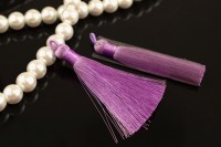 Кисточки декоративные около 75мм х 7мм, цвет фиолетовый, полиэстер, 58-010, 1 пара