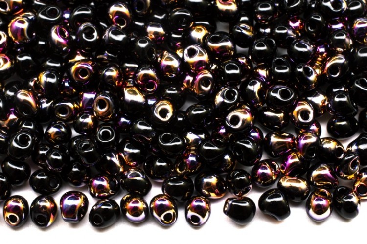 Бисер MIYUKI Drops 3,4мм #55040 Black Sliperit, непрозрачный, 10 грамм Бисер MIYUKI Drops 3,4мм #55040 Black Sliperit, непрозрачный, 10 грамм