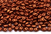 Бусины MiniDuo 2х4мм, отверстие 0,7мм, цвет 00030/01750 медь матовый металлик, 707-006, 5г (около 115шт)