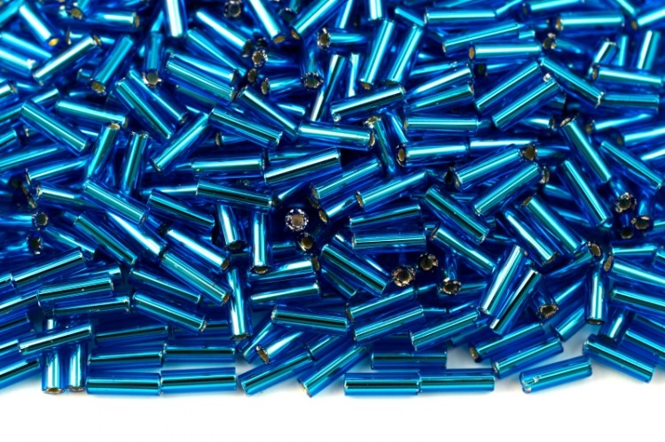 Бисер чешский PRECIOSA стеклярус 67150 7мм голубой, серебряная линия внутри, 50г Бисер чешский PRECIOSA стеклярус 67150 7мм голубой, серебряная линия внутри, 50г