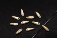 Бусины Dagger beads 11х3мм, отверстие 0,8мм, цвет 03000/14401 кремовый глянцевый, 736-017, 10шт