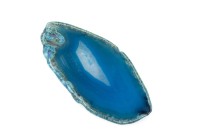 Срез Агата природного, оттенок темно-синий, 71х36х6мм, отверстие 2мм, 37-430, 1шт