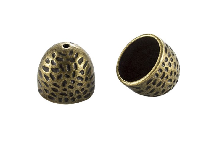 Концевик 16х14мм, внутренний диаметр 14мм, отверстие 1мм, цвет античная бронза, сплав металлов, 01-006, 2шт Концевик 16х14мм, внутренний диаметр 14мм, отверстие 1мм, цвет античная бронза, сплав металлов, 01-006, 2шт