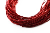 Канитель трунцал 4-х гран 1,5мм, цвет красный, 49-018, 5г (около 2,5м)