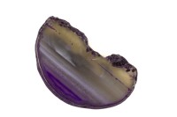 Срез Агата природного, оттенок фиолетовый, 85х50х6,5мм, отверстие 2мм, 37-329, 1шт