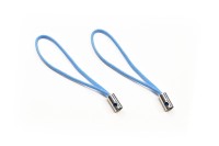 Основа для брелока 55х4мм, отверстие 1,5мм, цвет голубой/платиновый, нейлон/латунь, 17-008, 2шт