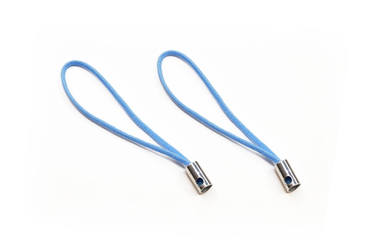 Основа для брелока 55х4мм, отверстие 1,5мм, цвет голубой/платиновый, нейлон/латунь, 17-008, 2шт Основа для брелока 55х4мм, отверстие 1,5мм, цвет голубой/платиновый, нейлон/латунь, 17-008, 2шт