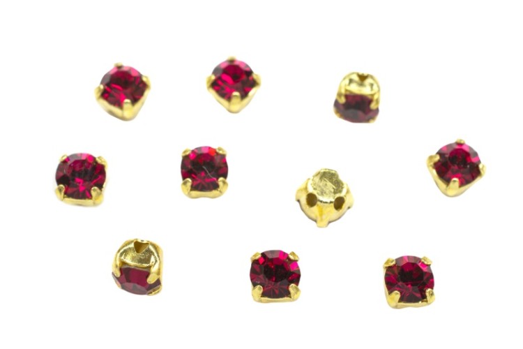 Шатоны Preciosa Maxima 3,2мм в оправе, цвет ruby DF/gold, 63-285, 10шт Шатоны Preciosa Maxima 3,2мм в оправе, цвет ruby DF/gold, 63-285, 10шт
