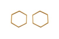 Коннектор Шестиугольник 23х20х0,8мм, цвет золото, хирургическая сталь, 14-396, 2шт