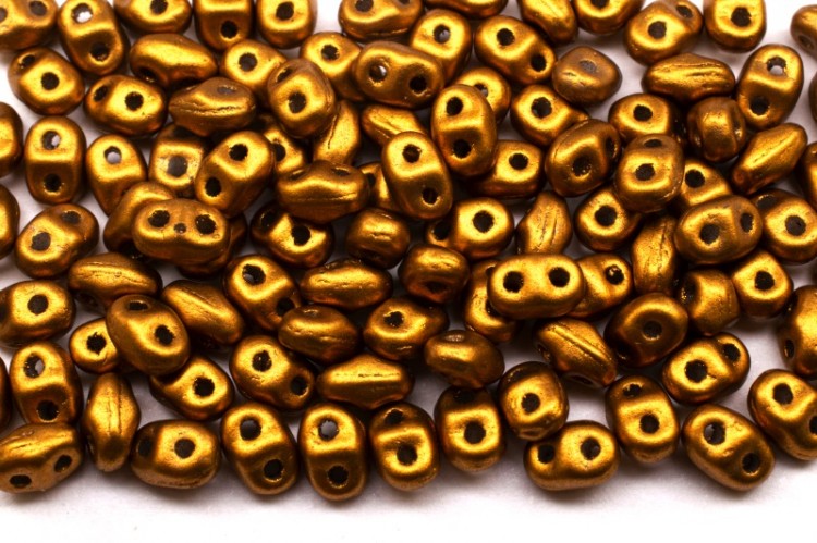 Бусины MiniDuo 2х4мм, отверстие 0,7мм, цвет 00030/01740 золотистая бронза матовый металлик, 707-005, 5г (около 115шт) Бусины MiniDuo 2х4мм, отверстие 0,7мм, цвет 00030/01740 золотистая бронза матовый металлик, 707-005, 5г (около 115шт)