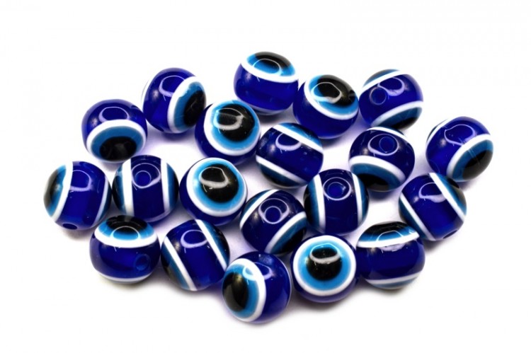 Бусины Глазки круглые 10х9мм, отверстие 1,8мм, цвет синий, смола, 524-004, 10шт Бусины Глазки круглые 10х9мм, отверстие 1,8мм, цвет синий, смола, 524-004, 10шт