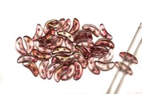Бусины Crescent beads 10х3мм, цвет 0310-LP00030 Luster/Transparent Topaz/Pink, 708-098, 5г (около 40 шт)