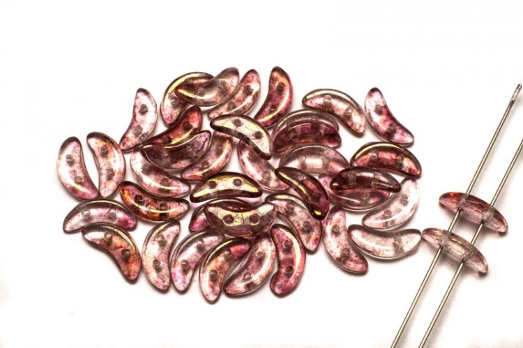 Бусины Crescent beads 10х3мм, цвет 0310-LP00030 Luster/Transparent Topaz/Pink, 708-098, 5г (около 40 шт) Бусины Crescent beads 10х3мм, цвет 0310-LP00030 Luster/Transparent Topaz/Pink, 708-098, 5г (около 40 шт)