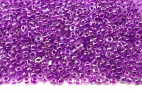 Бисер китайский круглый размер 12/0, цвет 0213 прозрачный, фиолетовая линия внутри, радужный, 450г